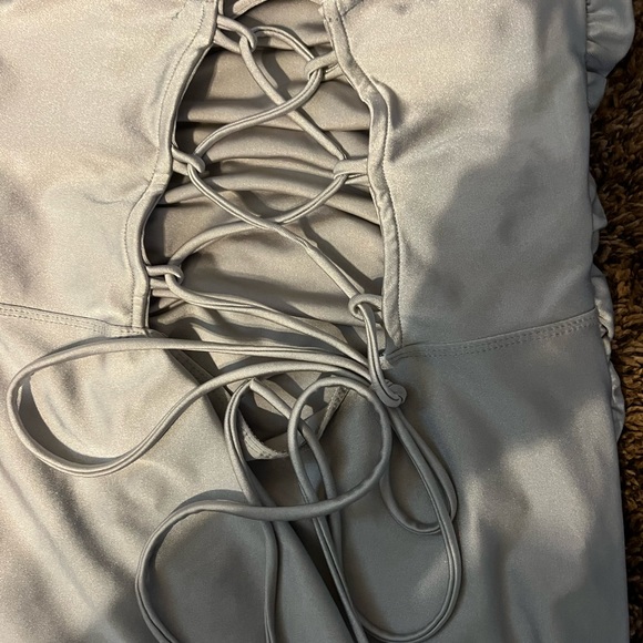 Silver strapless dress - Picture 2 of 5